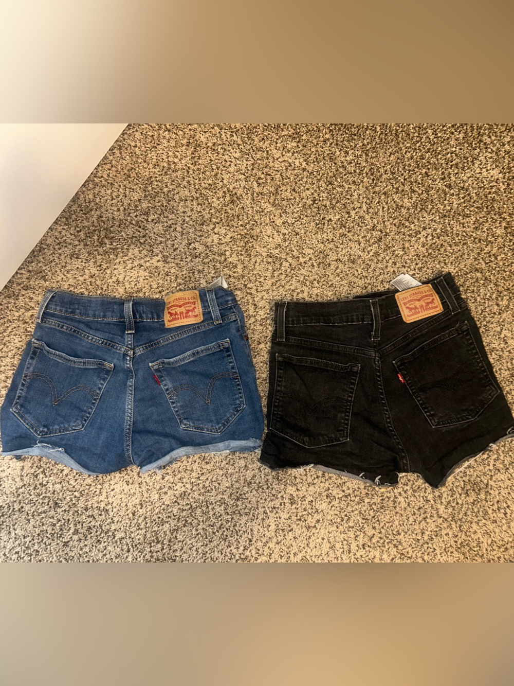 Levi's Denim Cutoff Shorts Duo - Blue and Black